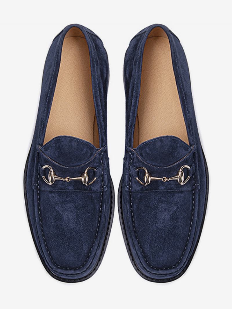 Ανδρικά Παιδικά Skin Slip-on Loafer Prom Γαμήλια Παπούτσια - Μπλε