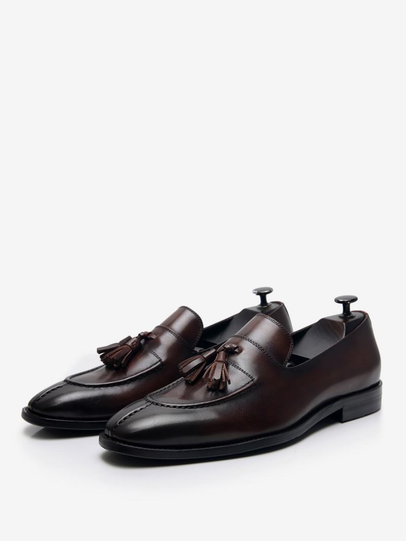 Ανδρικά Παπούτσια Γαμήλιας Loafer Cowhide Slip-on Tassel Prom