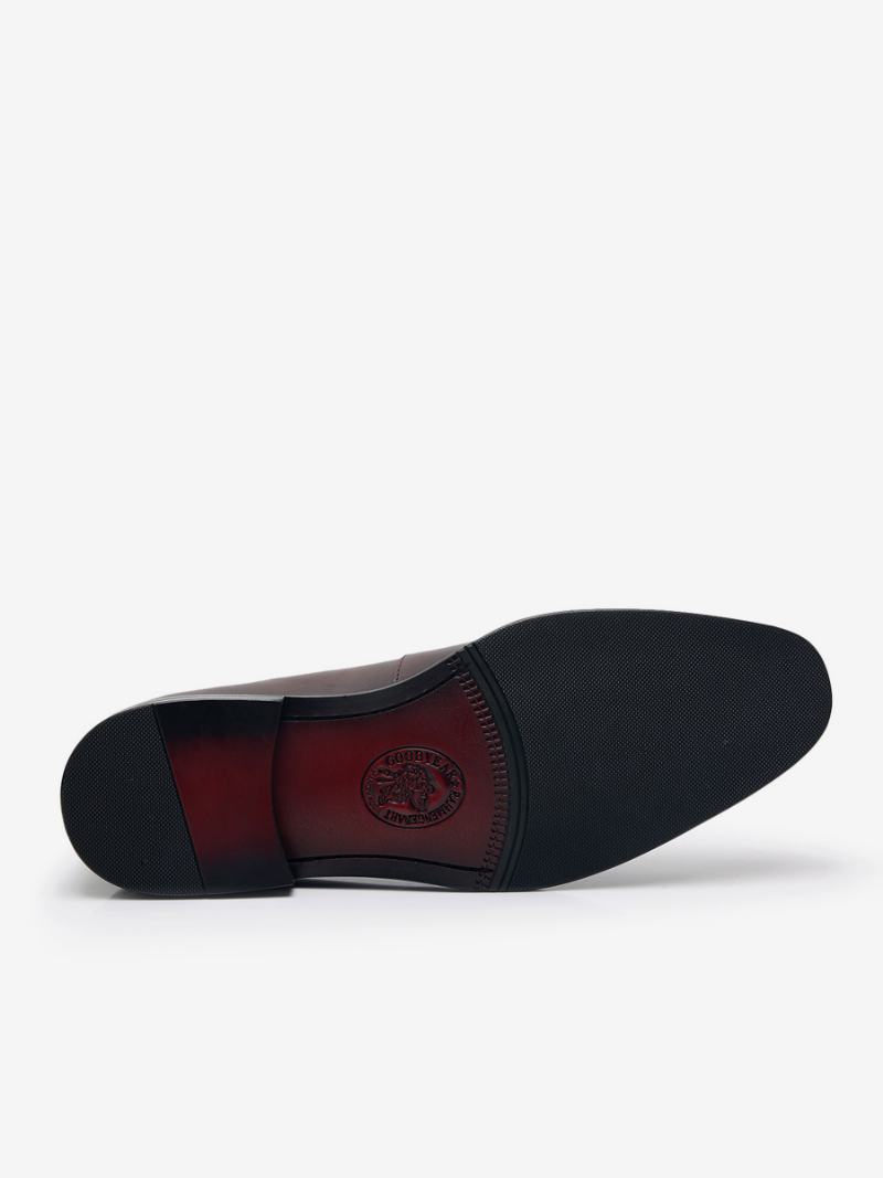 Ανδρικά Παπούτσια Γαμήλιας Loafer Cowhide Slip-on Tassel Prom - Μαύρο