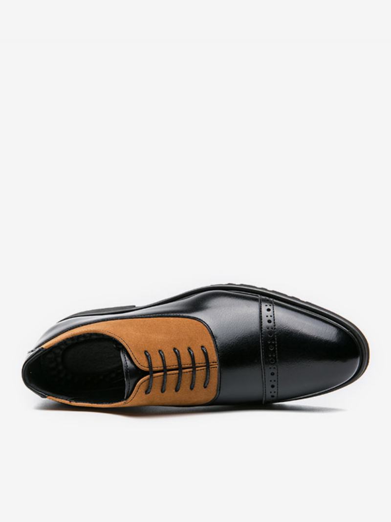 Ανδρικά Παπούτσια Φόρεμα Fantastic Round Toe Strap Ρυθμιζόμενο Δέρμα Pu - Μαύρος