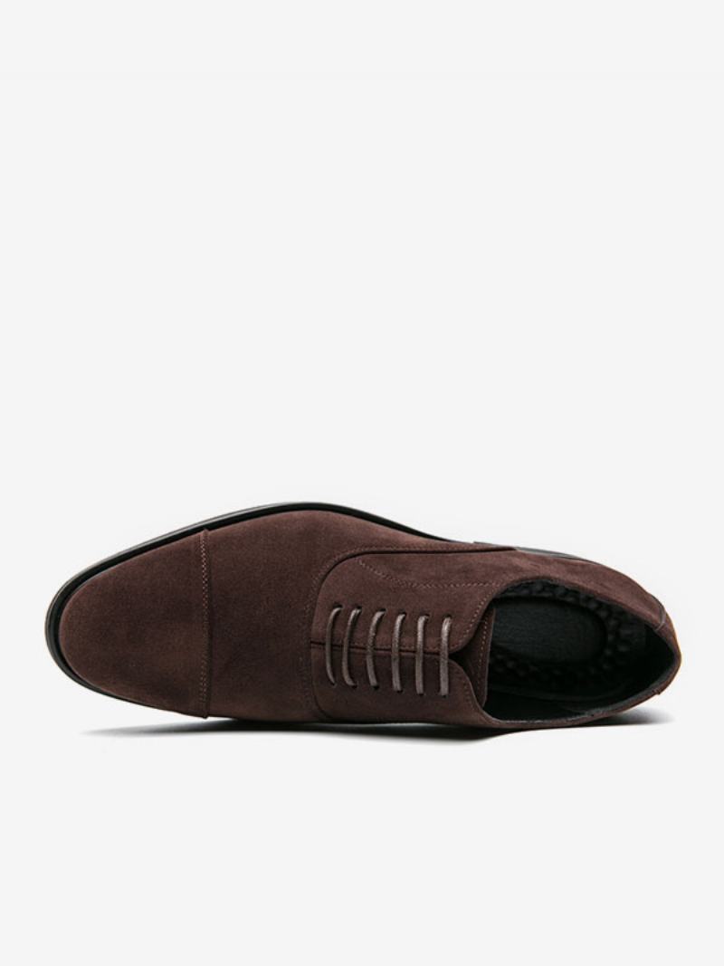 Ανδρικά Παπούτσια Φόρεμα Round Toe Suede Leather Oxford Prom Γαμήλια - Καφέ Καφέ