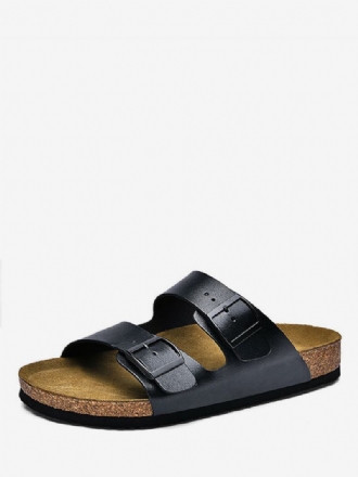 Ανδρικά Σανδάλια Slip-on Από Δέρμα Αγελάδας Λαστιχένια Σόλα
