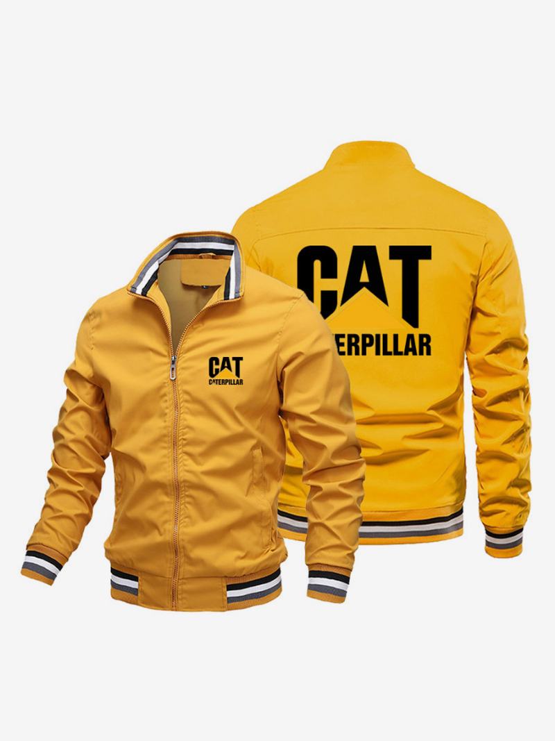 Ανδρικό Μπουφάν Words Print Polyester Fashionable - Κίτρινο