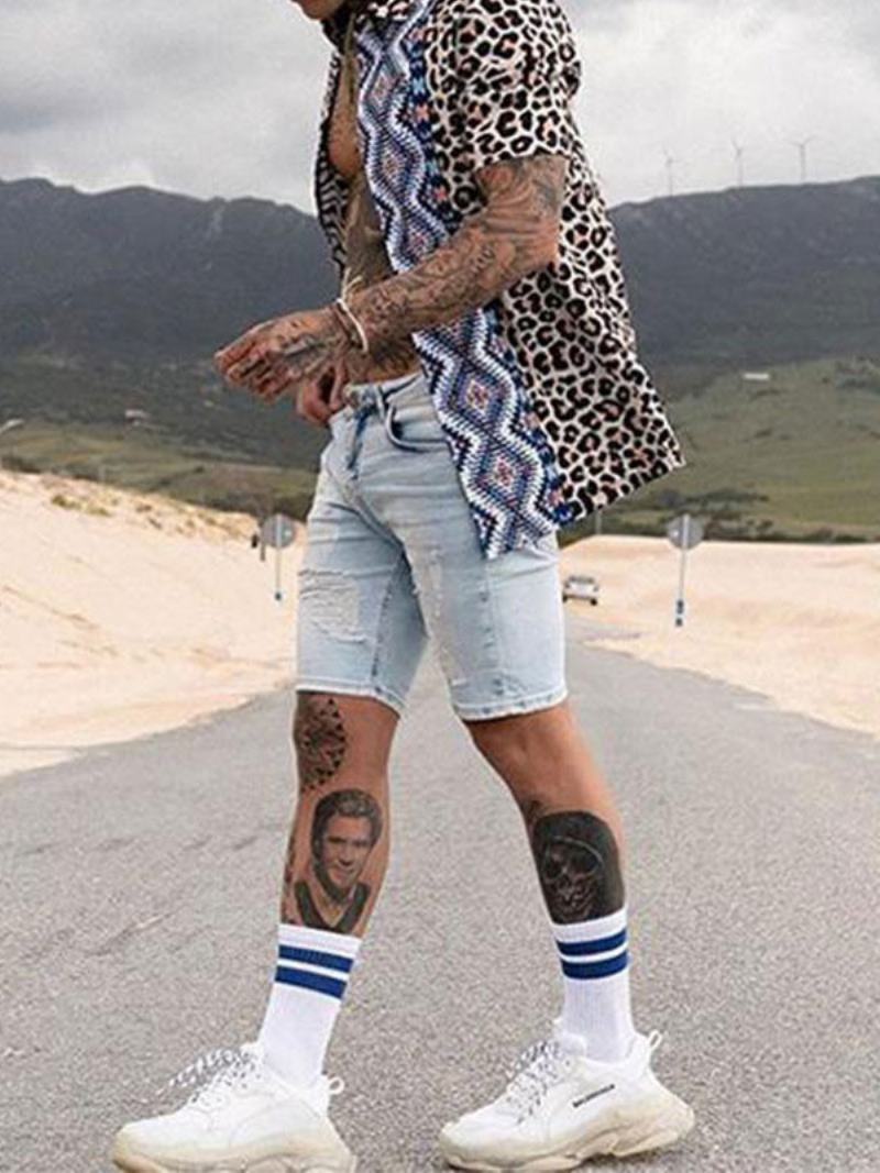 Ανδρικό Πουκάμισο Casual Για Άντρες Chic Printed Καφέ Ανδρικά Πουκάμισα - Καφέ Καφέ