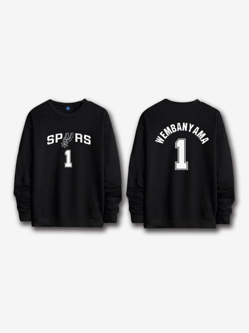 Ανδρικό Φούτερ San Antonio Spurs Number 1 Wembanyama - Μαύρο