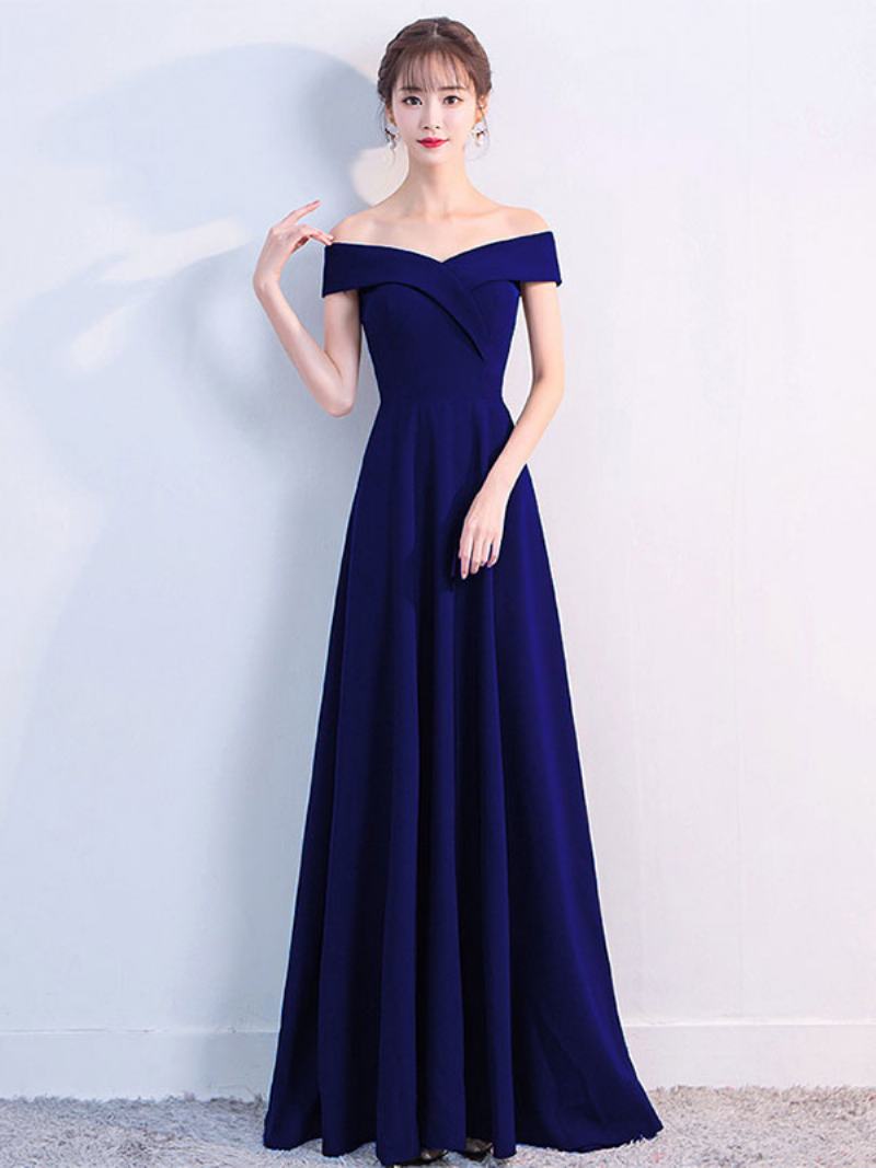 Γυναικεία Off Shoulder Φορέματα Κομψό Φόρεμα Για Πάρτι Γενεθλίων Prom Cocktail Maxi - Σκούρο Ναυτικό