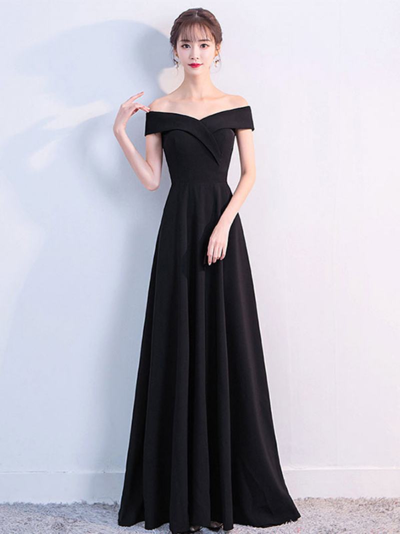 Γυναικεία Off Shoulder Φορέματα Κομψό Φόρεμα Για Πάρτι Γενεθλίων Prom Cocktail Maxi - Μαύρο