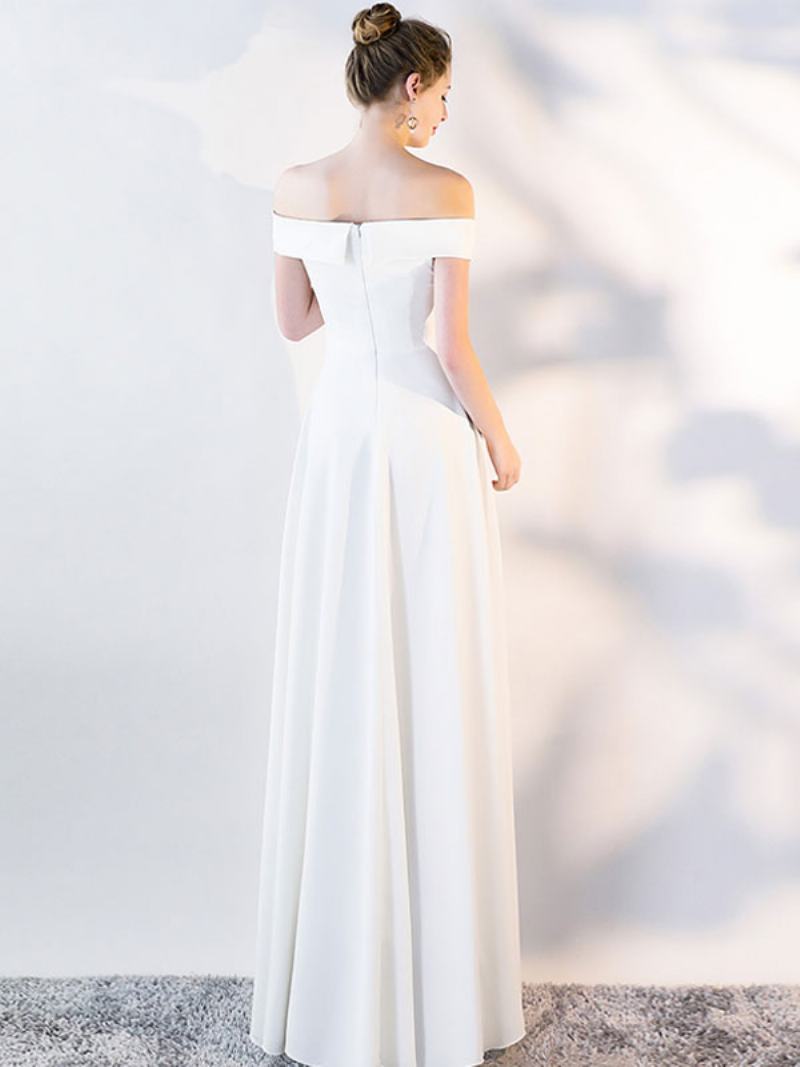 Γυναικεία Off Shoulder Φορέματα Κομψό Φόρεμα Για Πάρτι Γενεθλίων Prom Cocktail Maxi - Λευκό