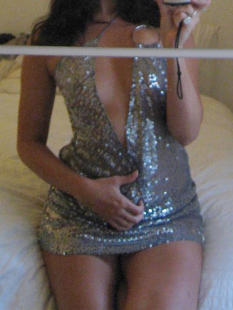 Γυναικεία Ultra Sexy Culb Wear Deep V Ασύμμετρα Μίνι Φορέματα Με Παγιέτες - Ασήμι