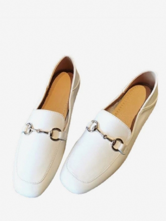 Γυναικεία Δερμάτινα Loafers Με Χοντρό Τακούνι Pu