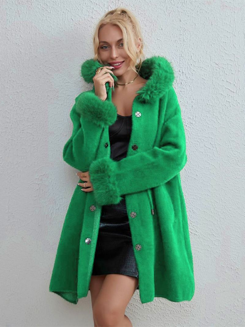 Μπουφάν Γυναικείο Μακρυμάνικο Με Κουκούλα Oversized Φθινοπωρινό Χειμερινό Πανωφόρι